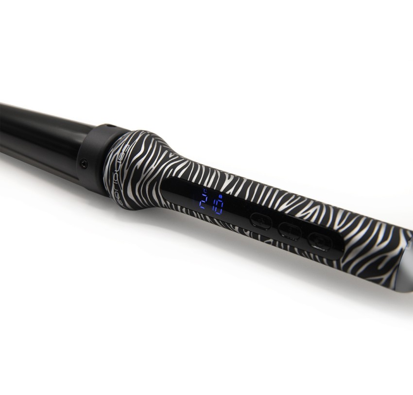 Corioliss Glamour Wand Hair Curler Zebra Silver Soft Touch